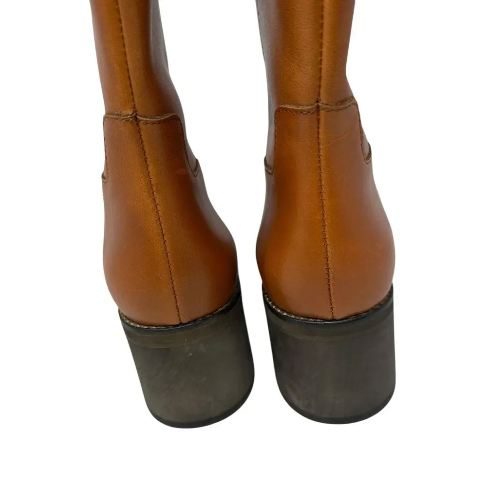 Free People Cairo Tan Platform Leather Booties Size 42 US‎ Size 11 NWOB
